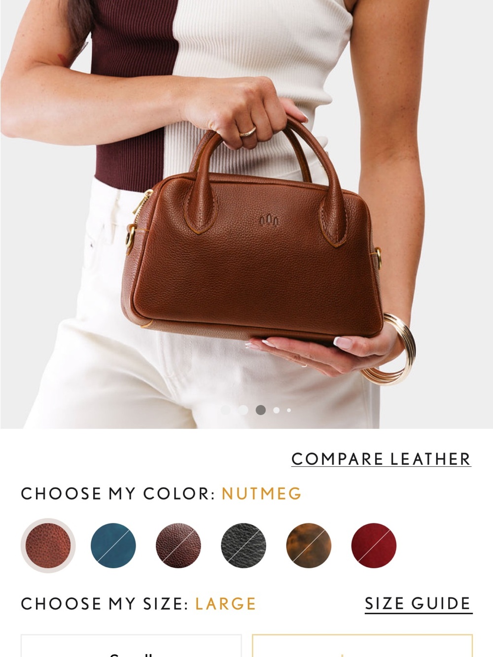 Portland Leather Goods GRACE doctor bag in Chestnut LARGE - Picture 3 of 5